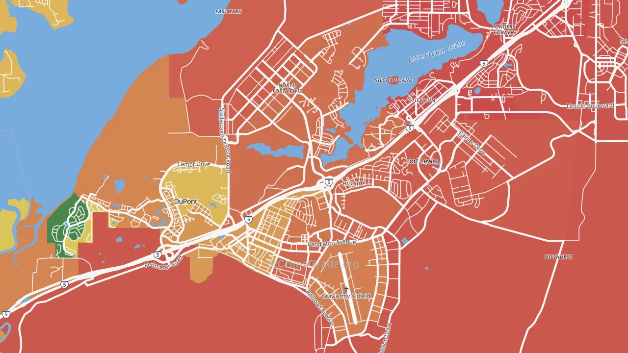 98433, WA Map of Vehicle Theft Rates
