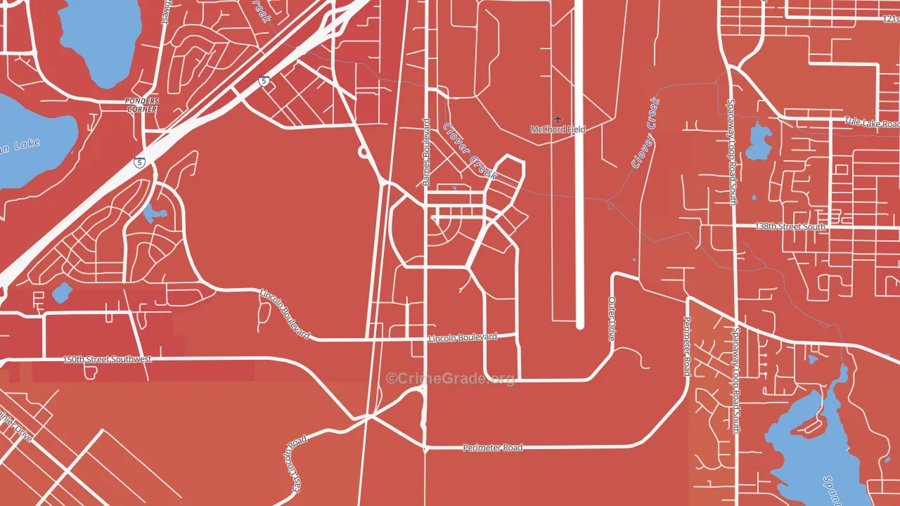 98438, WA Map of Vehicle Theft Rates