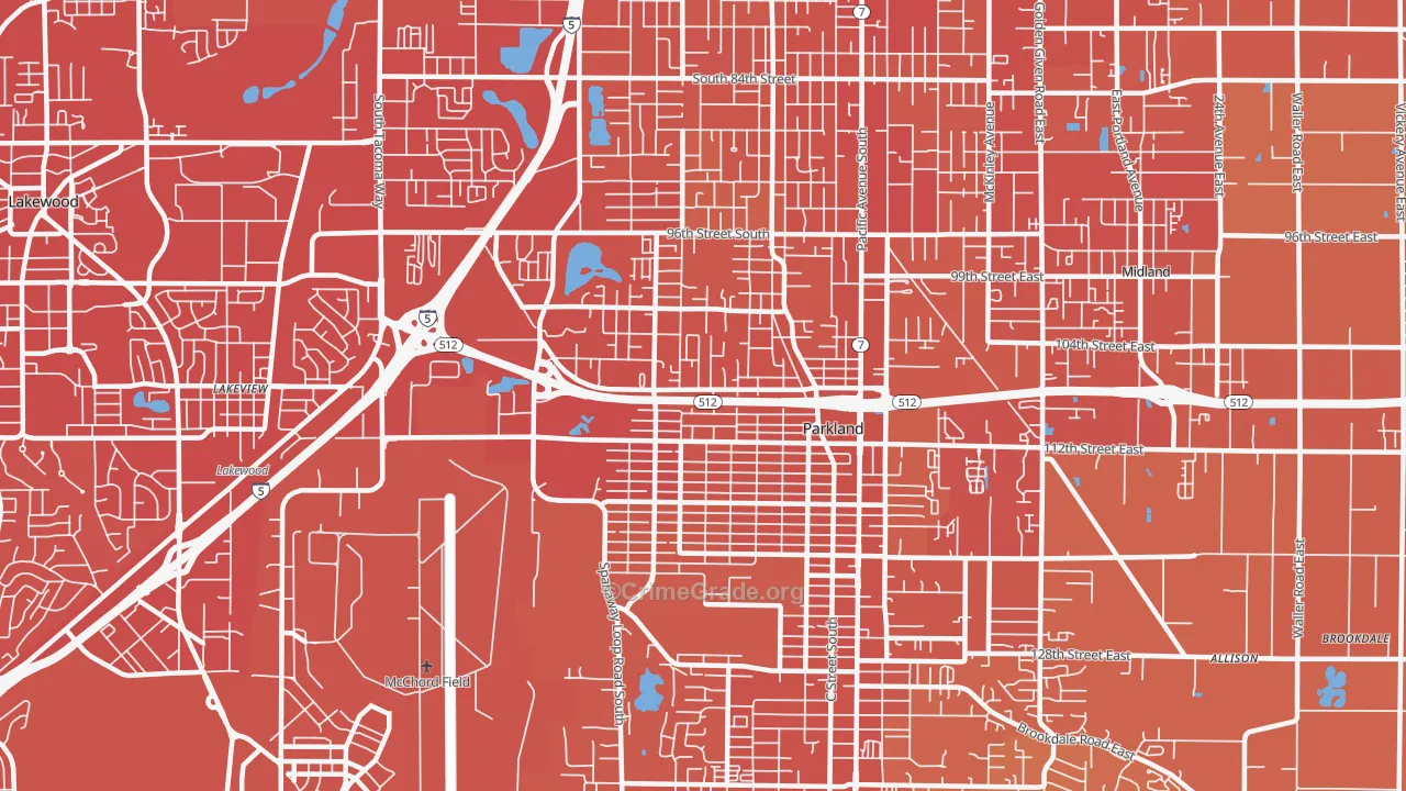 98444, WA Map of Vehicle Theft Rates