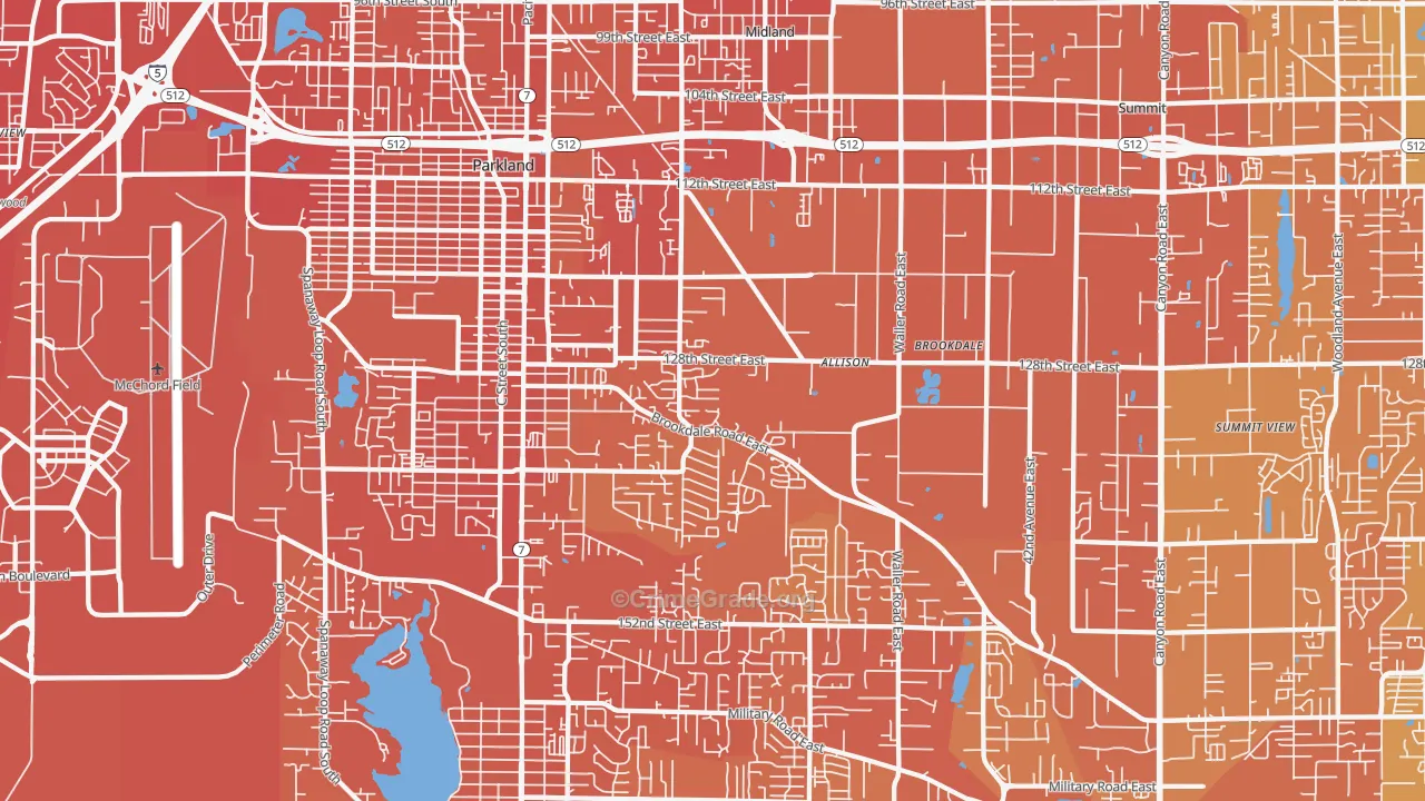 98445, WA Map of Vehicle Theft Rates