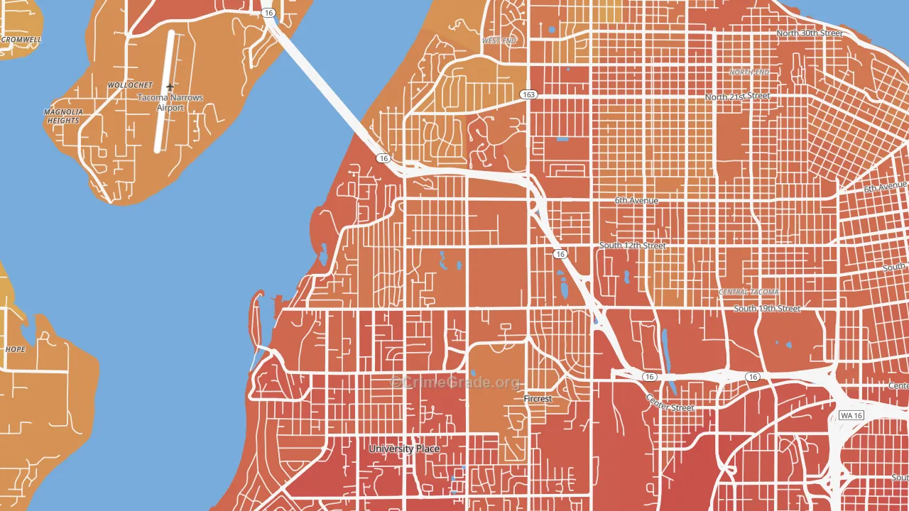 98465, WA Map of Vehicle Theft Rates