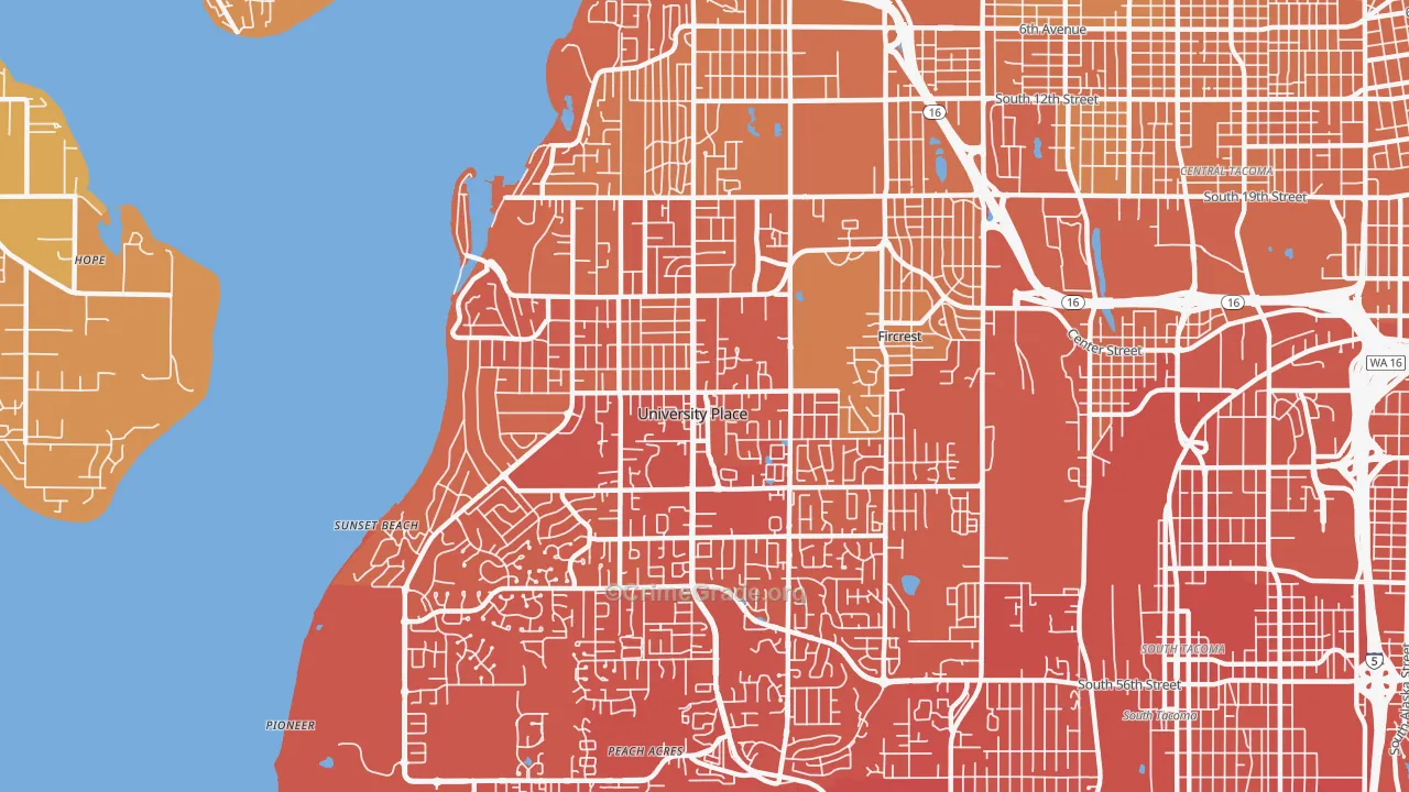 98466, WA Map of Vehicle Theft Rates