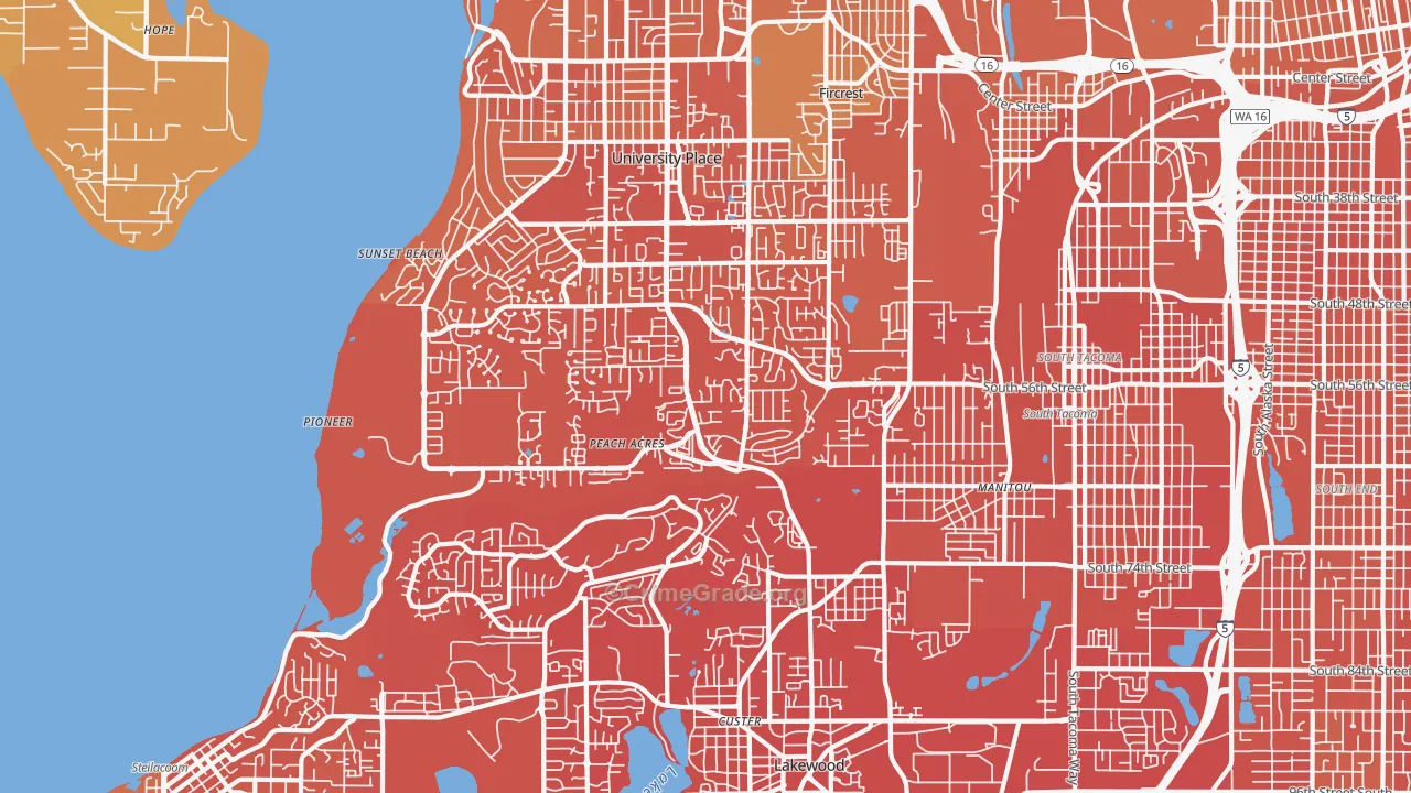 98467, WA Map of Vehicle Theft Rates