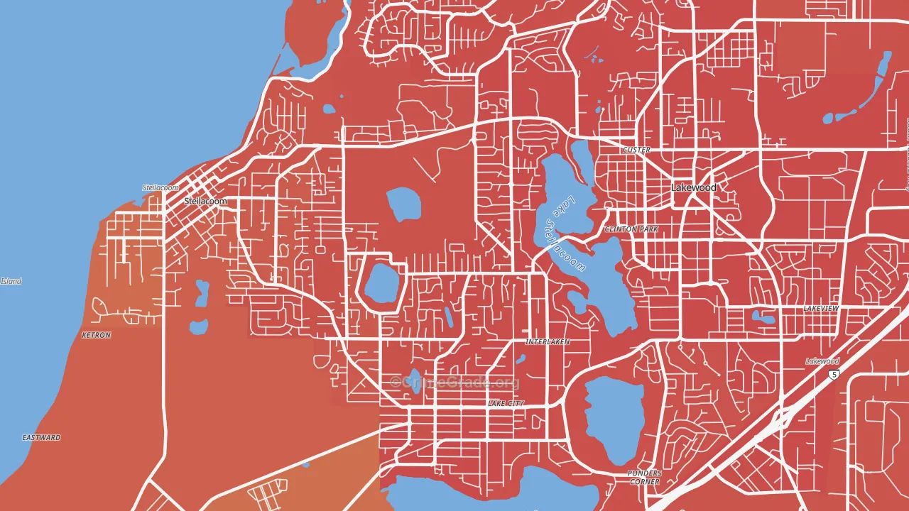 98498, WA Map of Vehicle Theft Rates