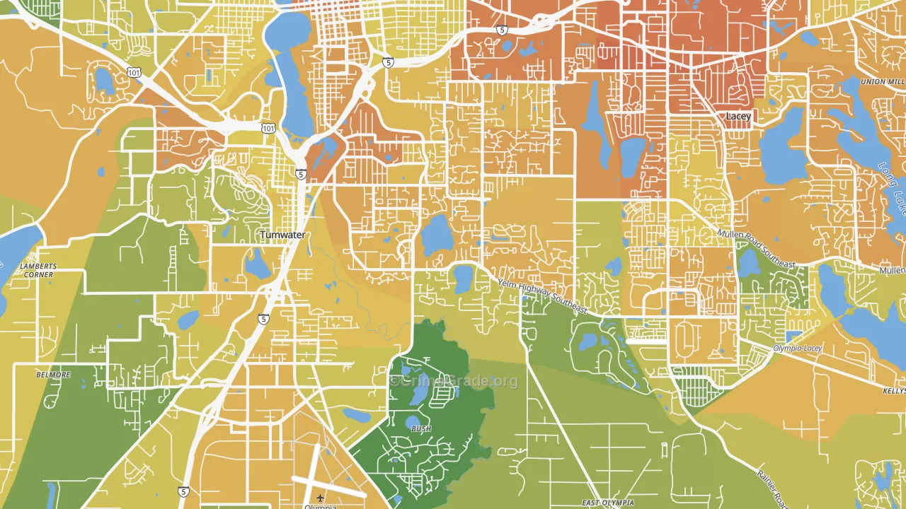 98501, WA Map of Vehicle Theft Rates