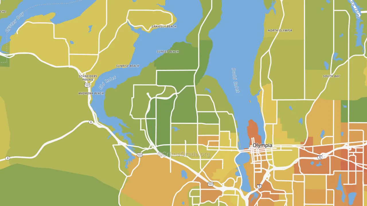 98502, WA Map of Vehicle Theft Rates