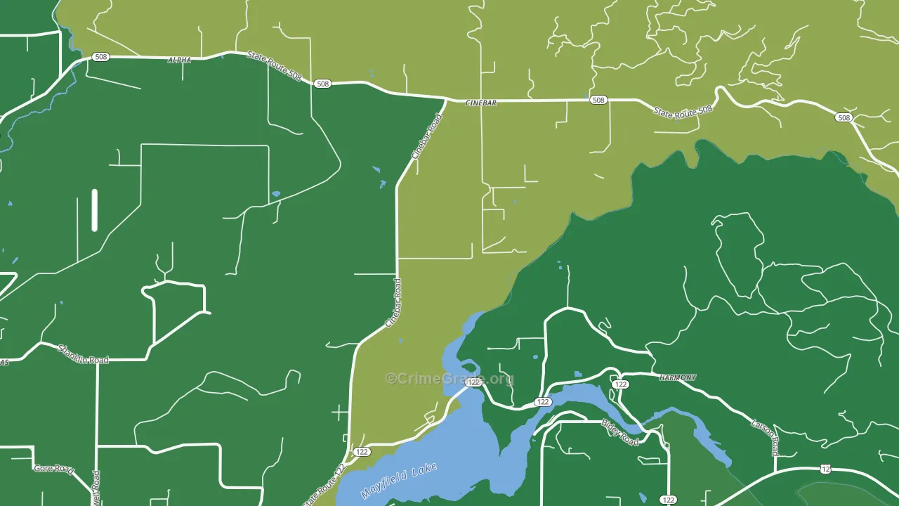98533, WA Map of Vehicle Theft Rates