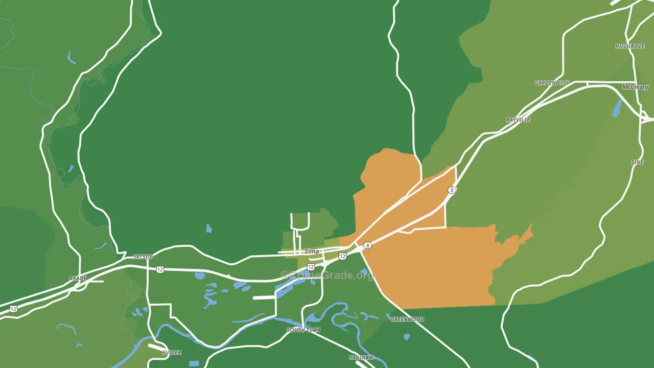 98541, WA Map of Vehicle Theft Rates