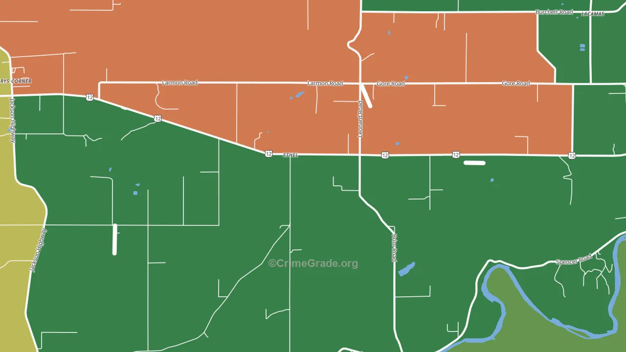 98542, WA Map of Vehicle Theft Rates