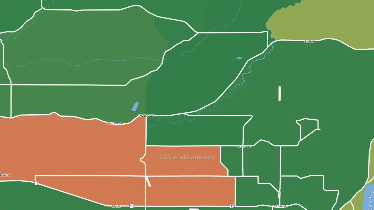 98570, WA Map of Vehicle Theft Rates