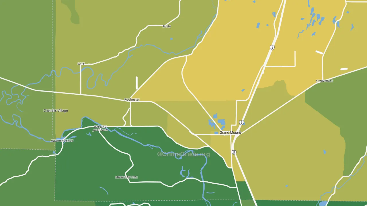 98579, WA Map of Vehicle Theft Rates