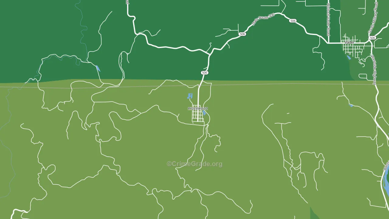 98581, WA Map of Vehicle Theft Rates