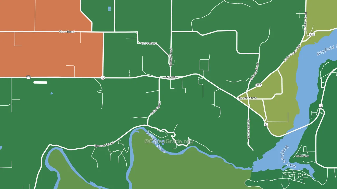 98582, WA Map of Vehicle Theft Rates