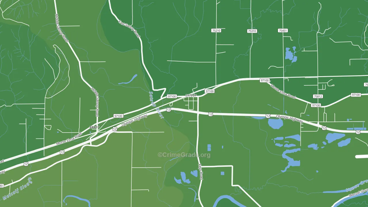 98583, WA Map of Vehicle Theft Rates