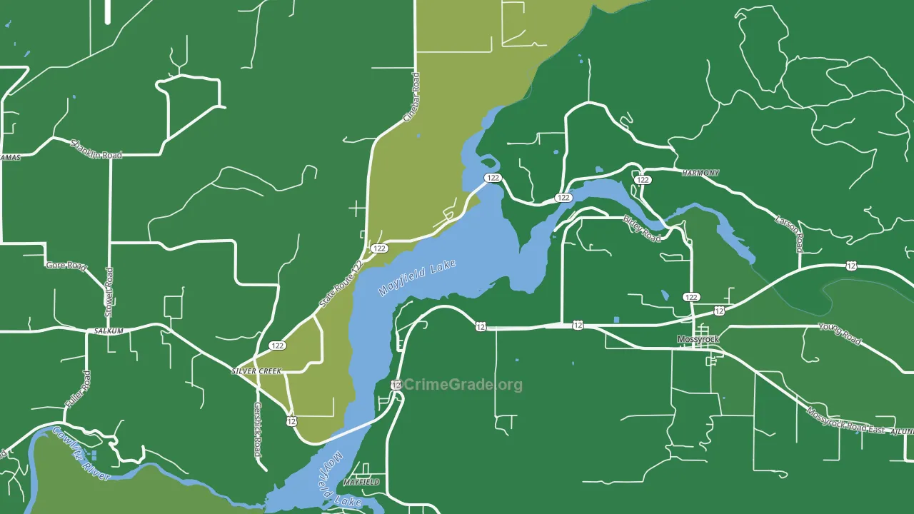 98585, WA Map of Vehicle Theft Rates