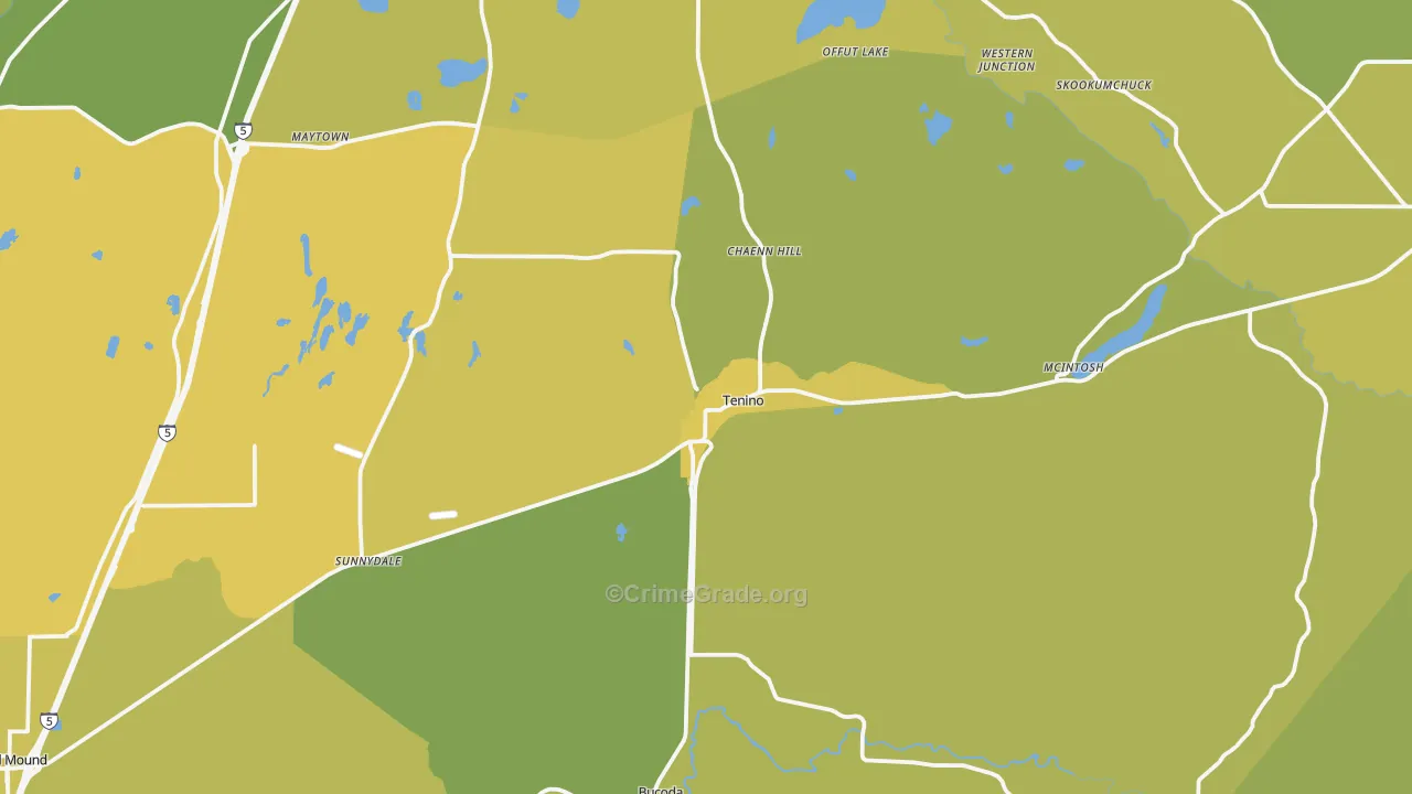 98589, WA Map of Vehicle Theft Rates