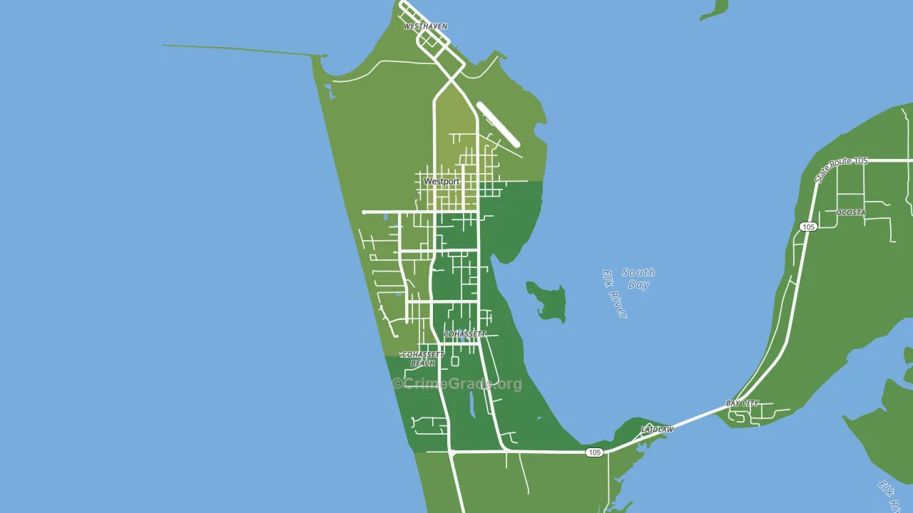 98595, WA Map of Vehicle Theft Rates