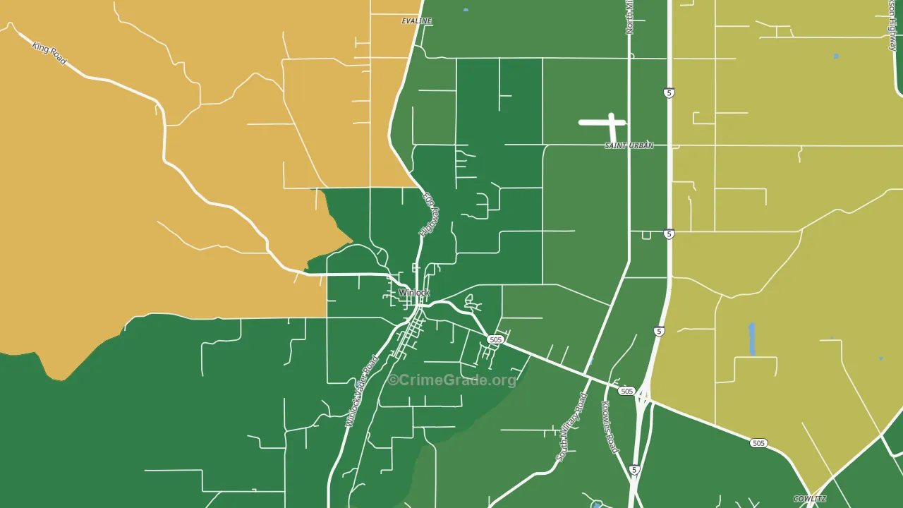 98596, WA Map of Vehicle Theft Rates