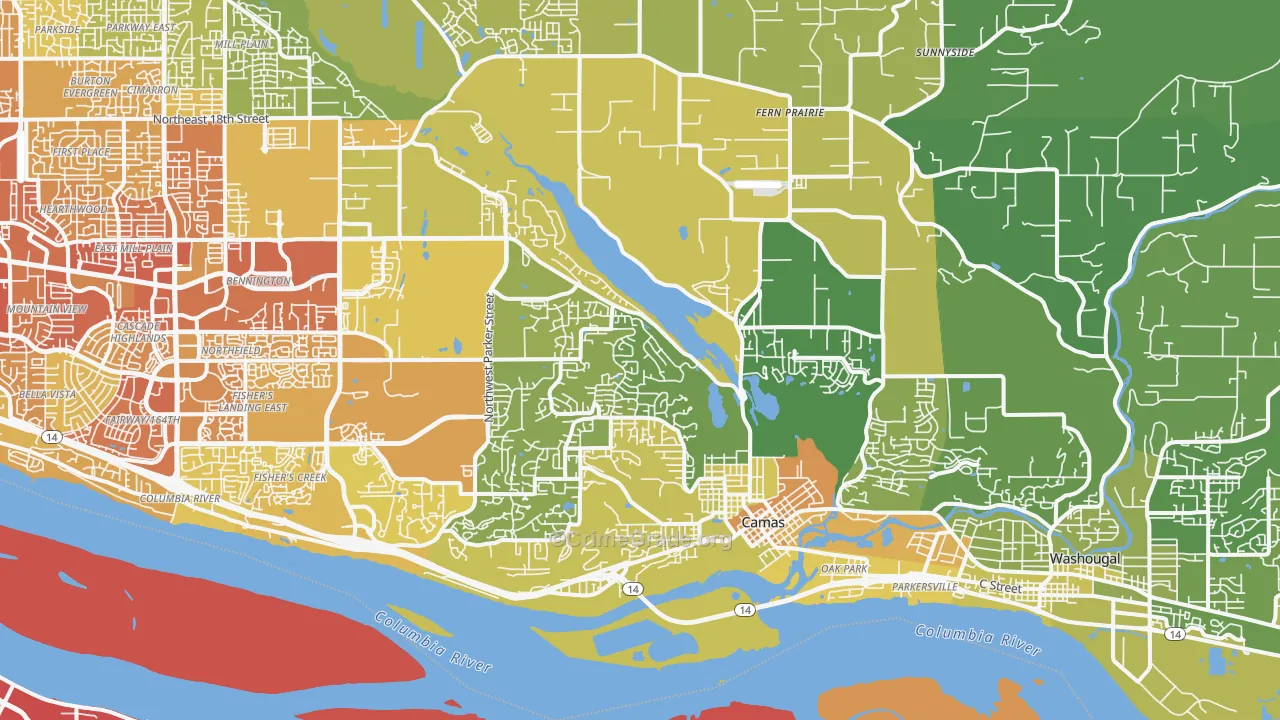 98607, WA Map of Vehicle Theft Rates