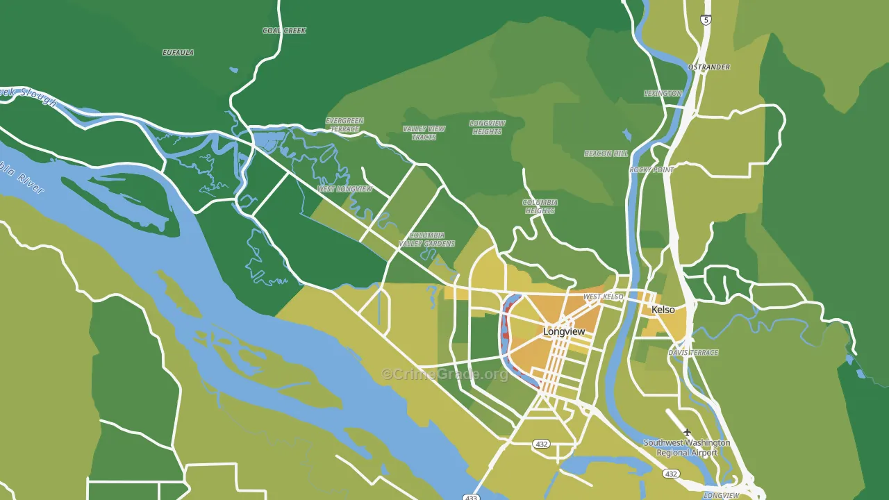 98632, WA Map of Vehicle Theft Rates
