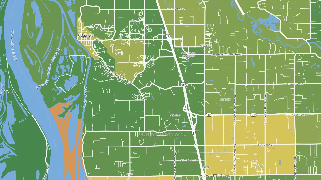 98642, WA Map of Vehicle Theft Rates