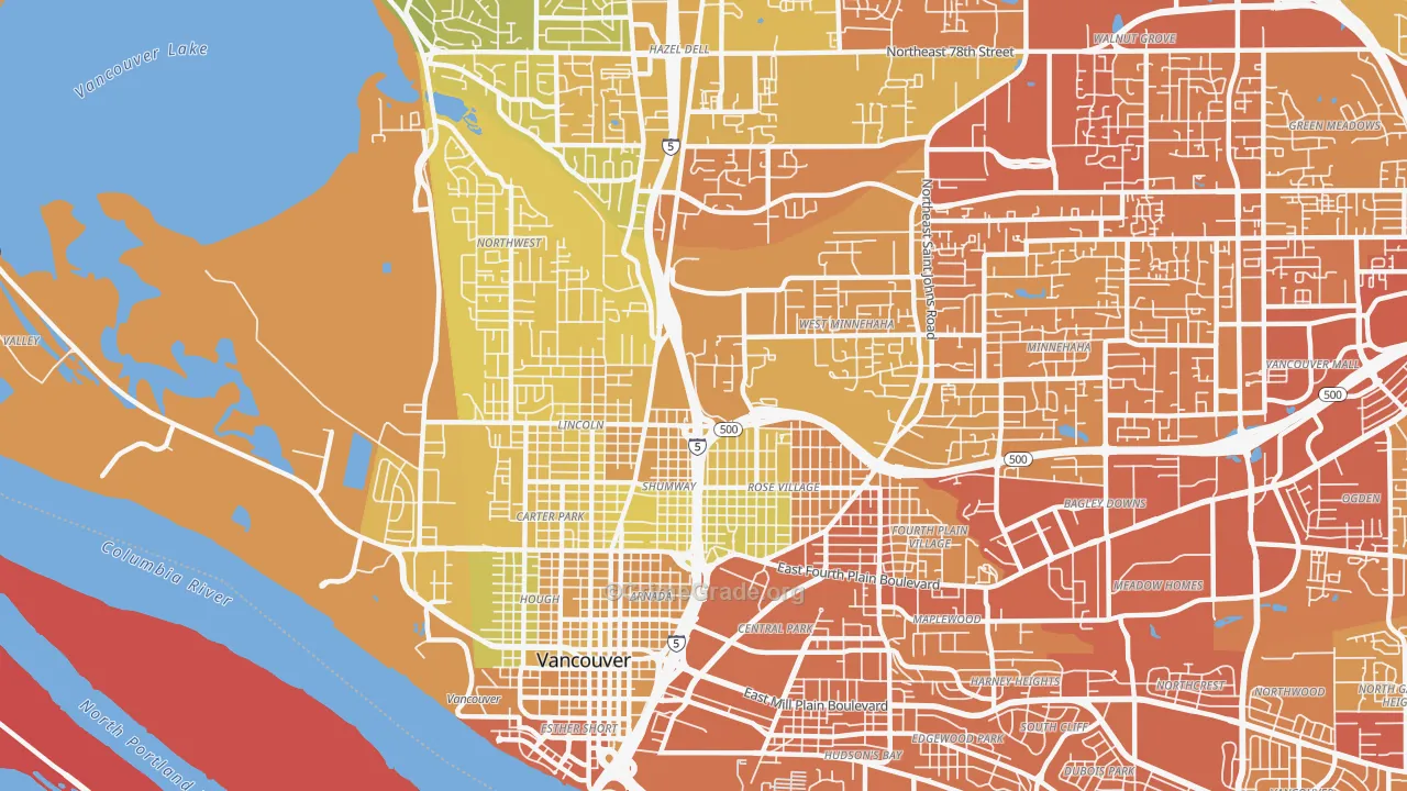 98663, WA Map of Vehicle Theft Rates