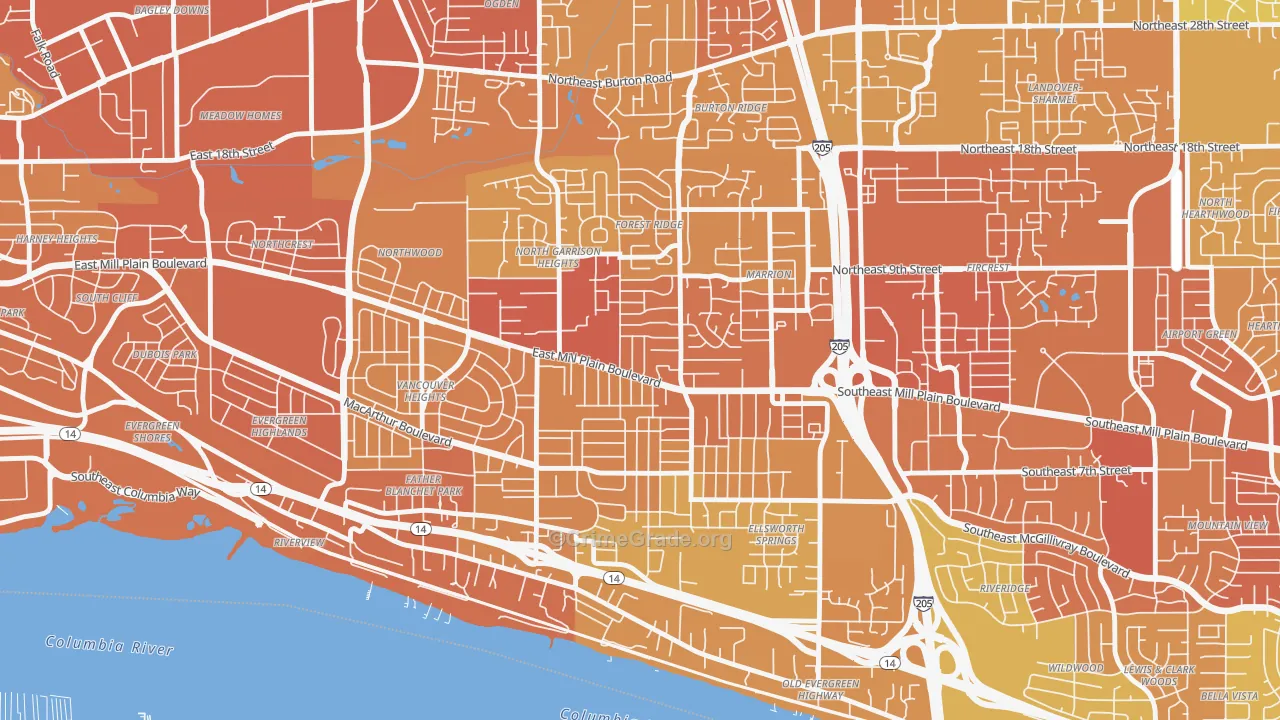 98664, WA Map of Vehicle Theft Rates