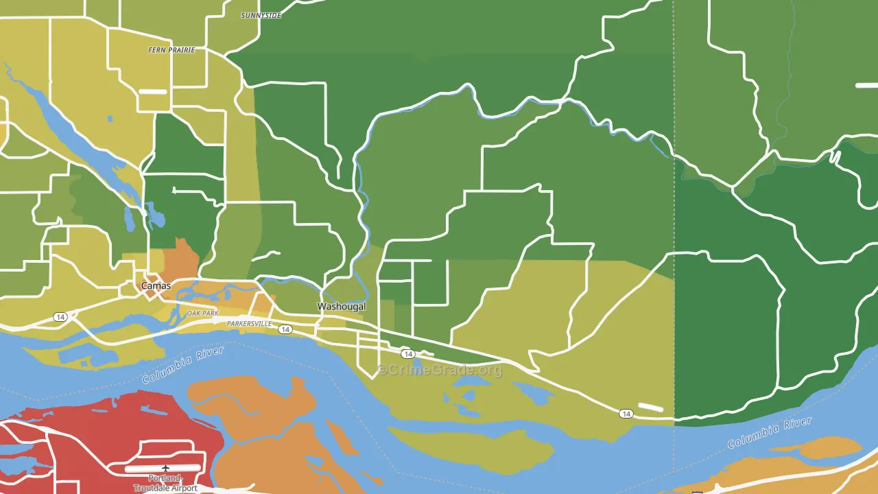 98671, WA Map of Vehicle Theft Rates