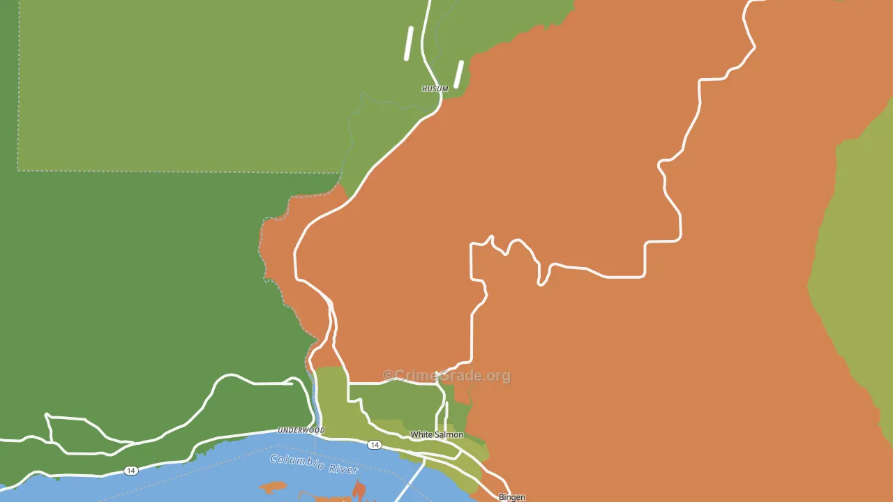 98672, WA Map of Vehicle Theft Rates