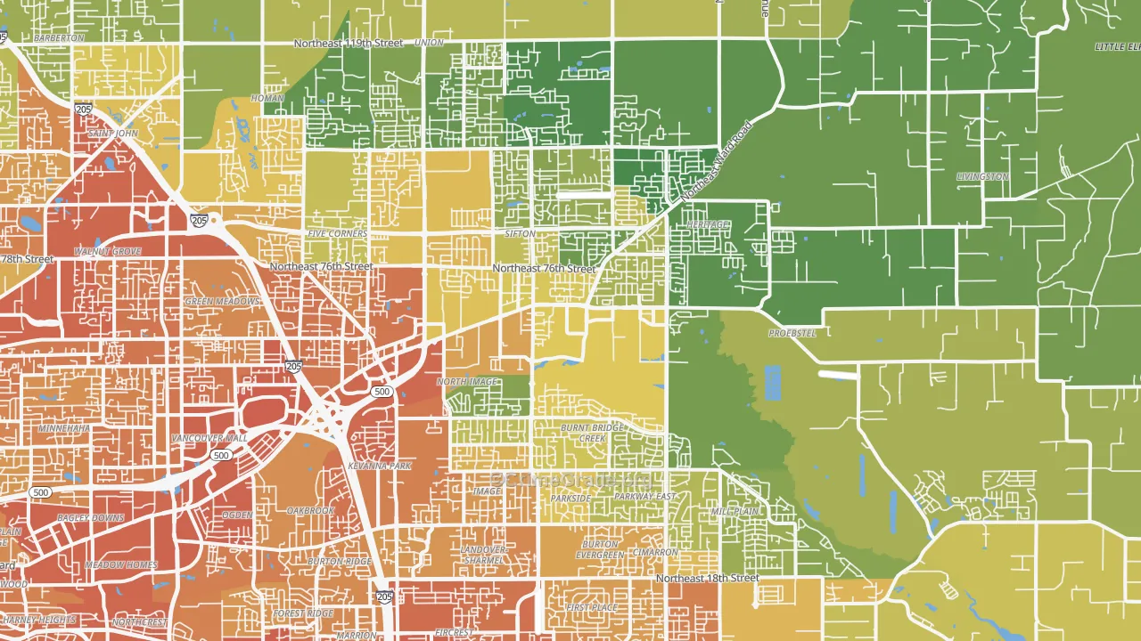 98682, WA Map of Vehicle Theft Rates