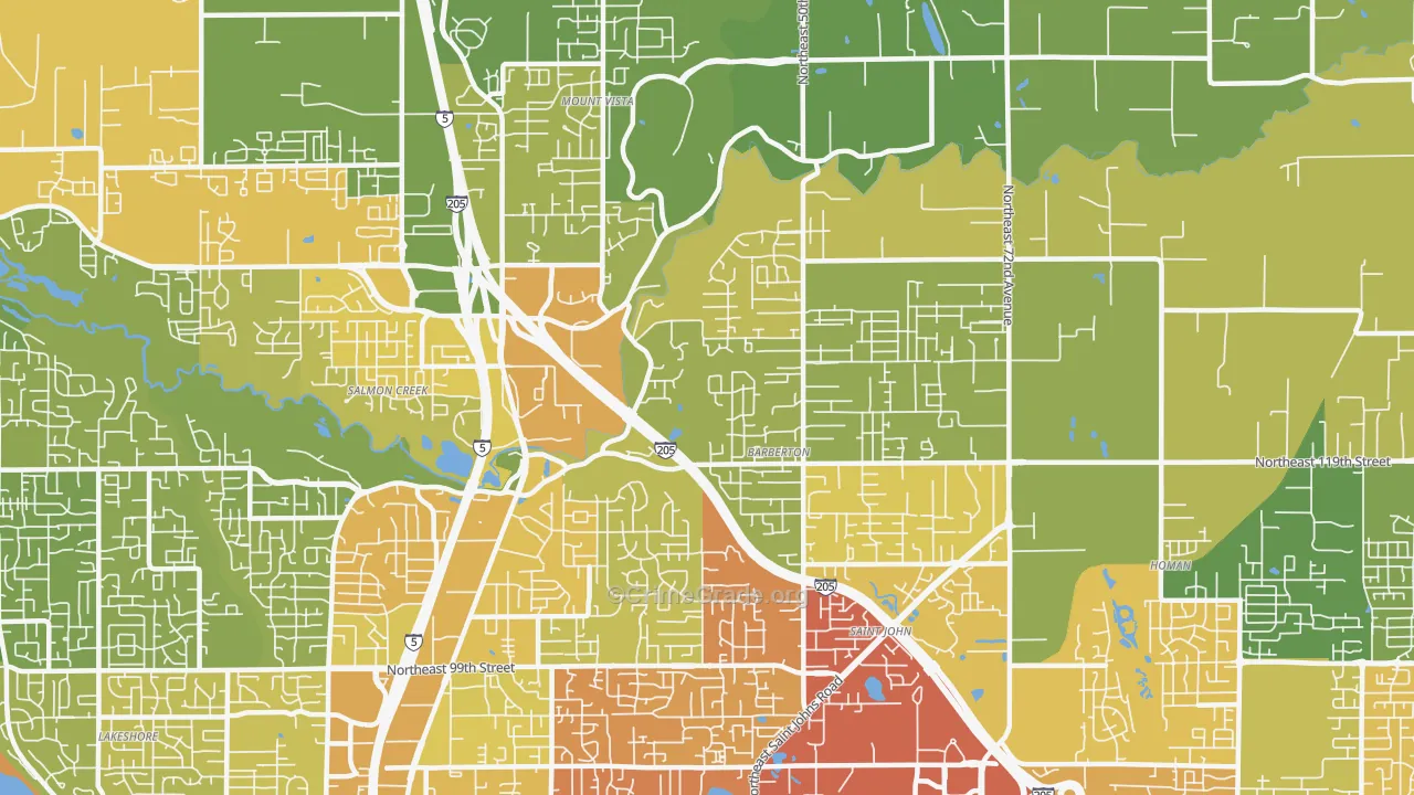 98686, WA Map of Vehicle Theft Rates