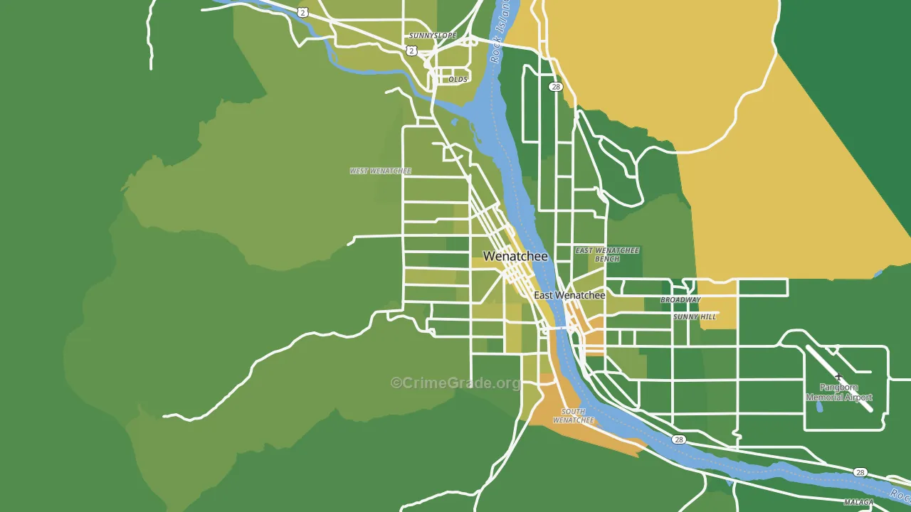 98801, WA Map of Vehicle Theft Rates
