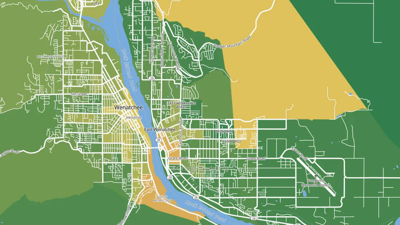 98802, WA Map of Vehicle Theft Rates