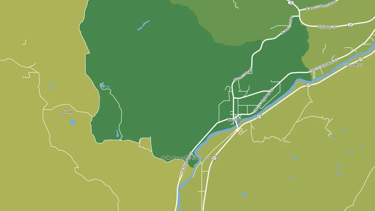 98829, WA Map of Vehicle Theft Rates