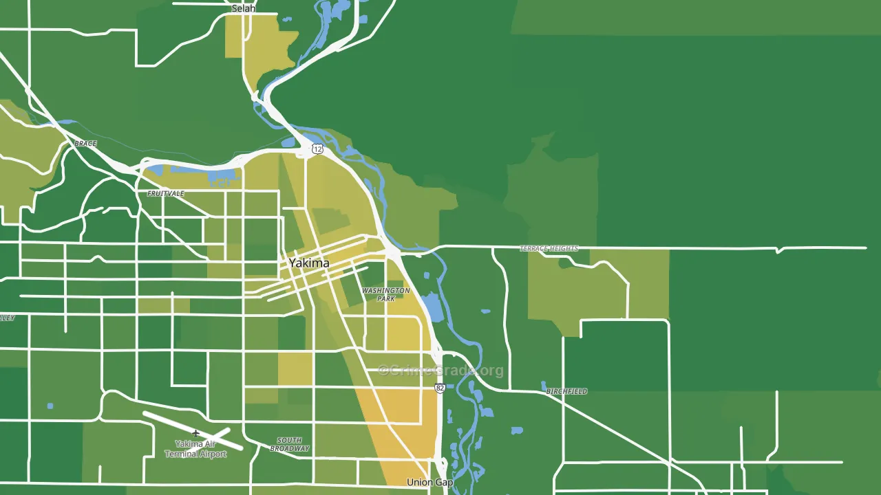 98901, WA Map of Vehicle Theft Rates