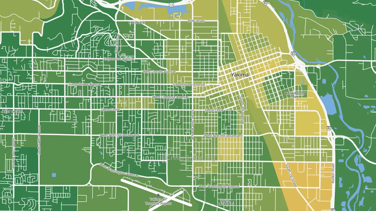 98902, WA Map of Vehicle Theft Rates