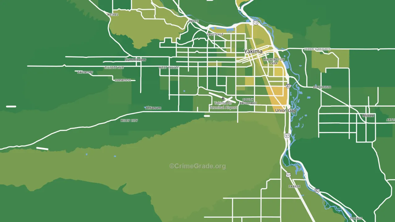 98903, WA Map of Vehicle Theft Rates