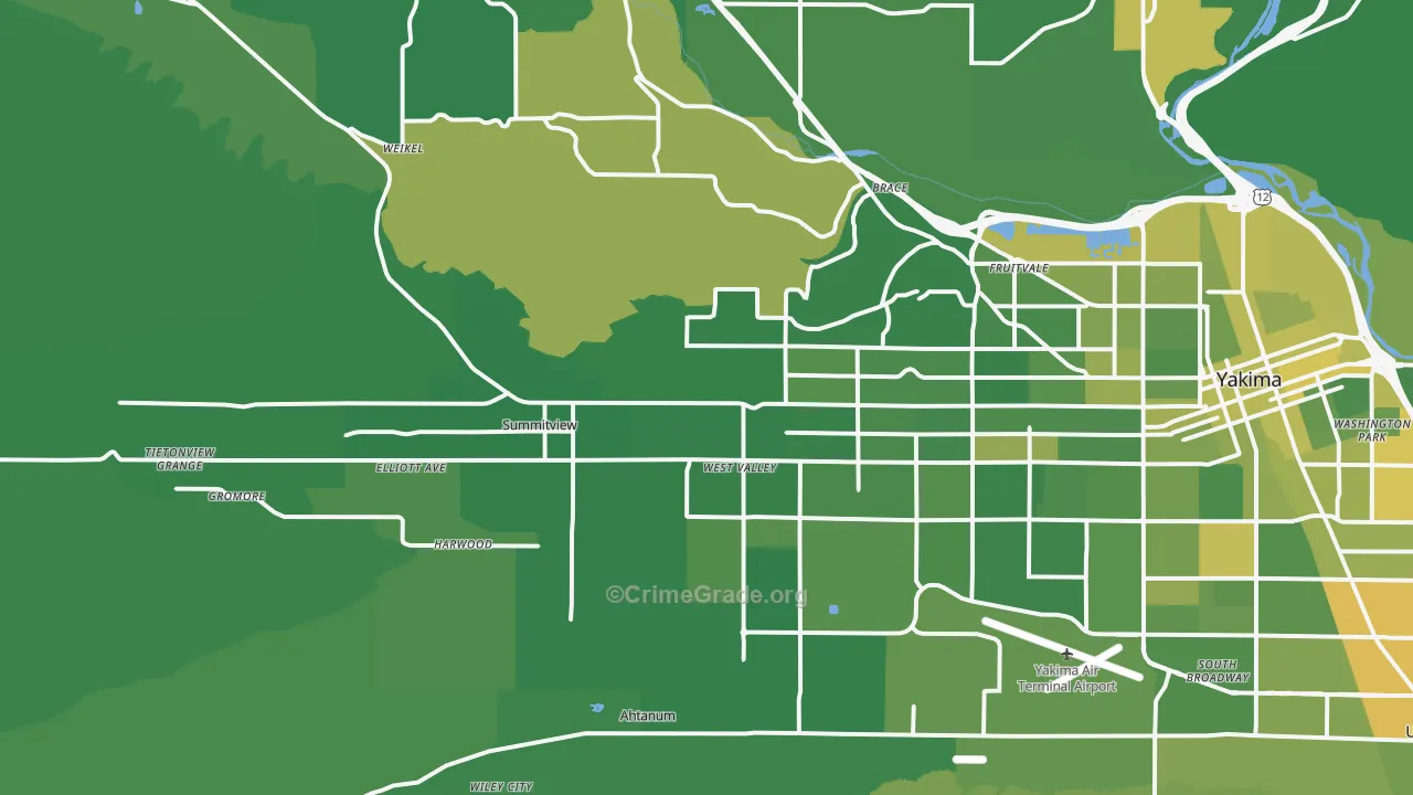98908, WA Map of Vehicle Theft Rates