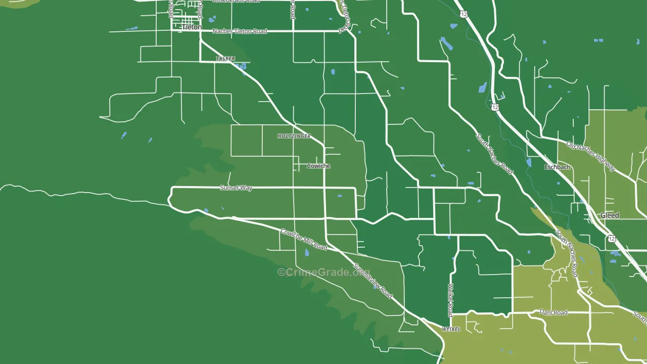 98923, WA Map of Vehicle Theft Rates