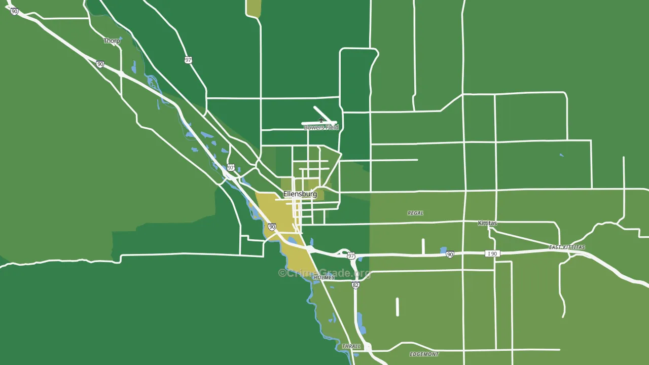 98926, WA Map of Vehicle Theft Rates
