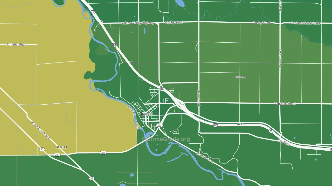 98932, WA Map of Vehicle Theft Rates