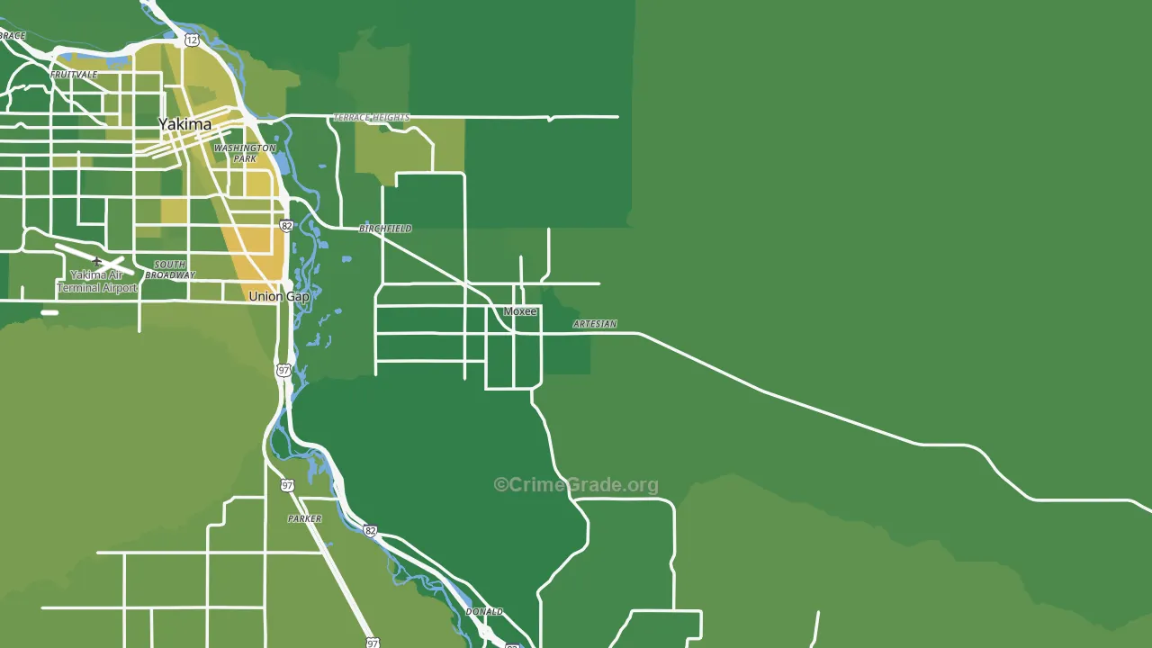 98936, WA Map of Vehicle Theft Rates