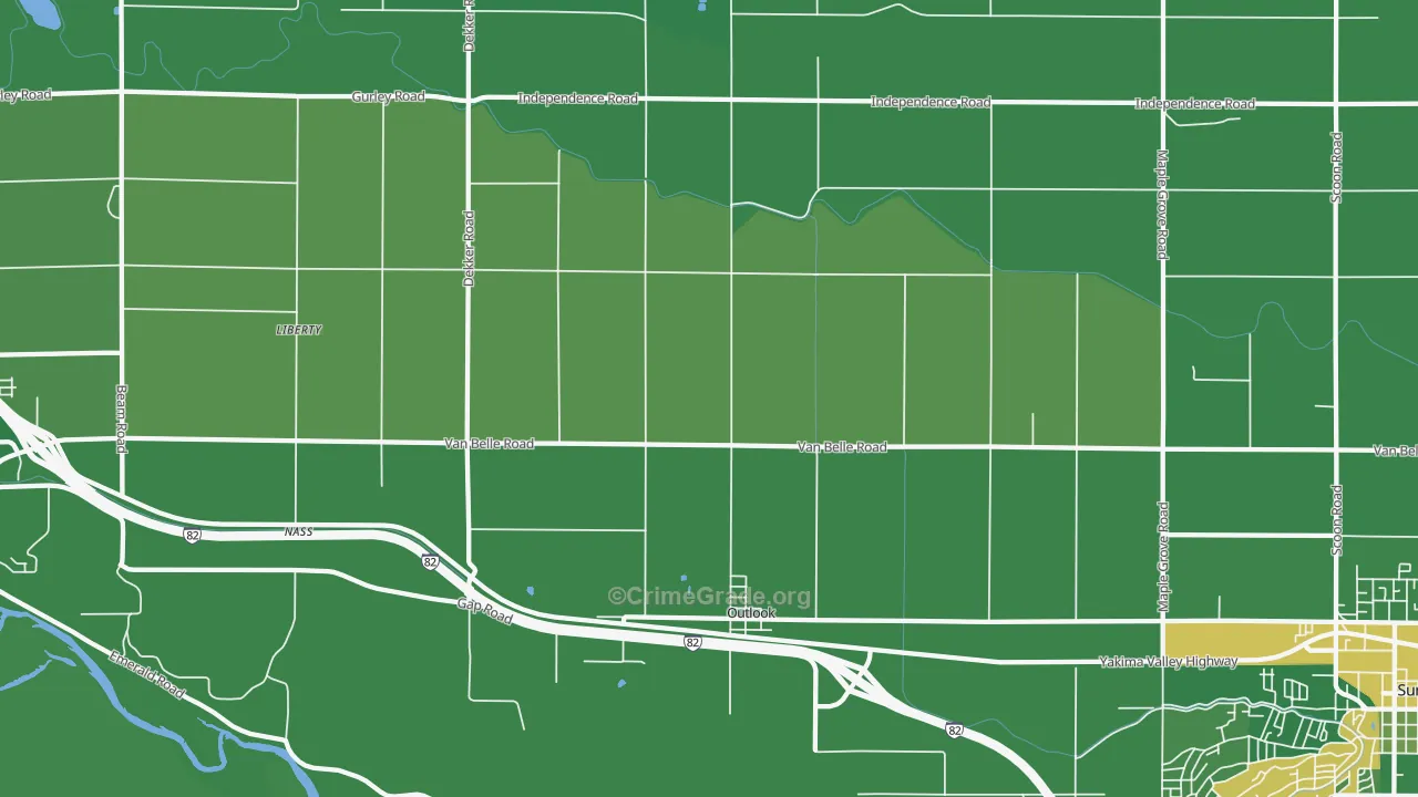 98938, WA Map of Vehicle Theft Rates