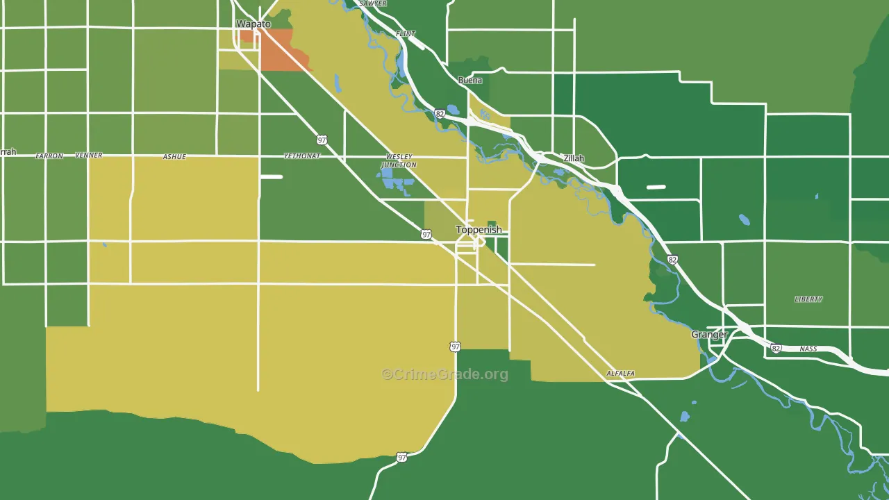 98948, WA Map of Vehicle Theft Rates