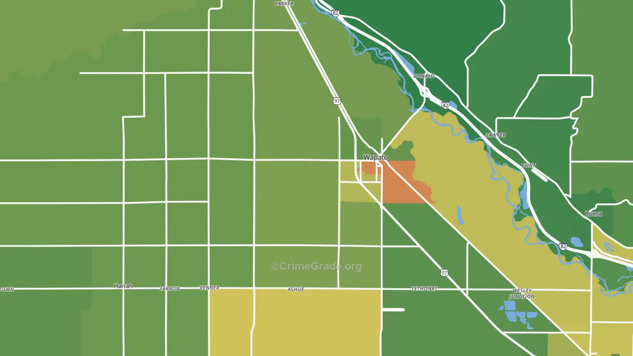98951, WA Map of Vehicle Theft Rates