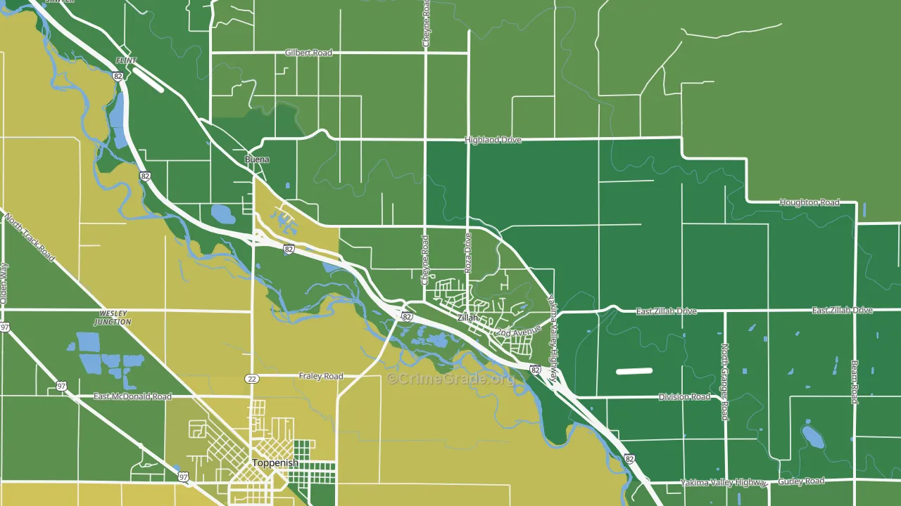 98953, WA Map of Vehicle Theft Rates