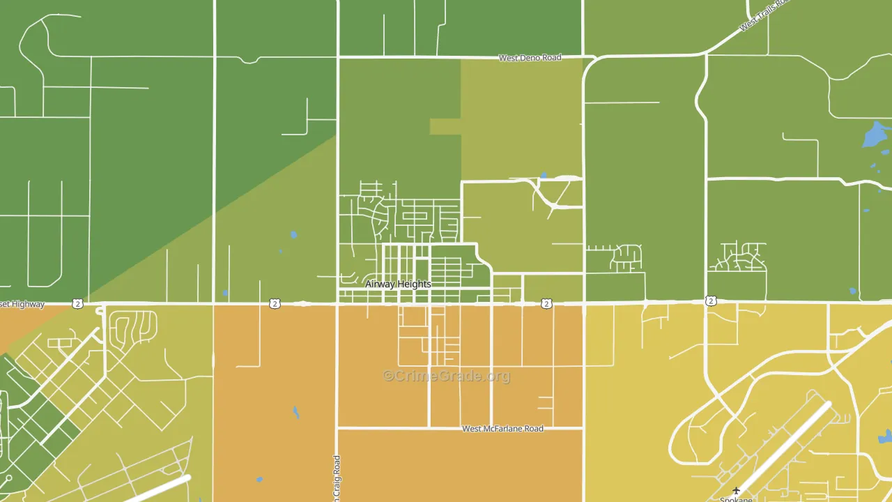 99001, WA Map of Vehicle Theft Rates