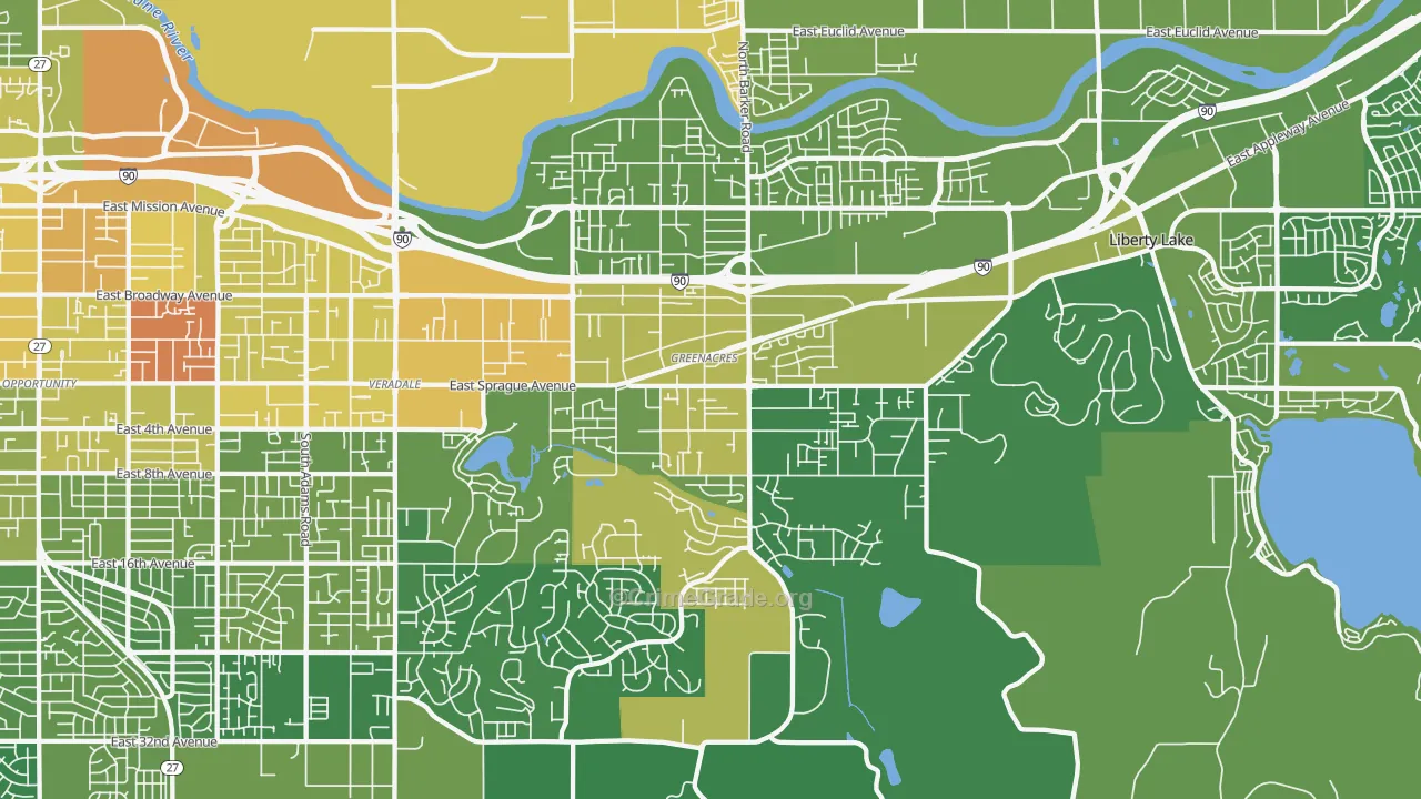 99016, WA Map of Vehicle Theft Rates