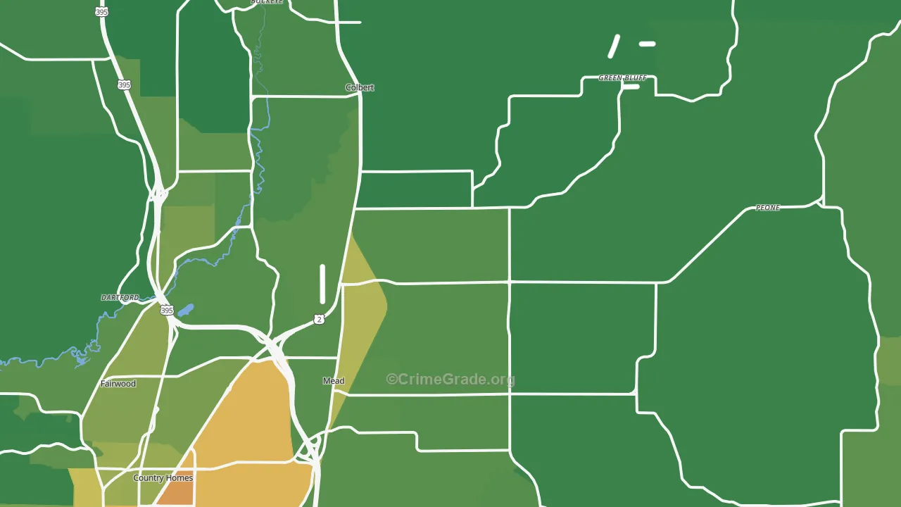 99021, WA Map of Vehicle Theft Rates