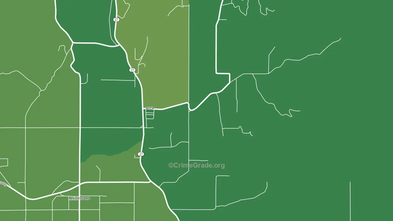 99023, WA Map of Vehicle Theft Rates